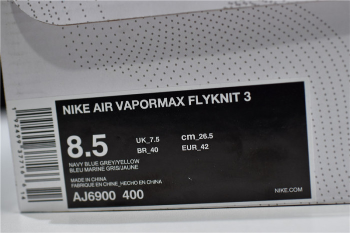 Nike Air VaporMax Flyknit 3 Navy Orange AJ6900-400