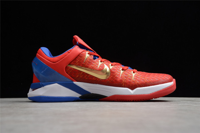 NIKE ZOOM KOBE VII RLX RED BLUE METALLIC GOLD 488371-406