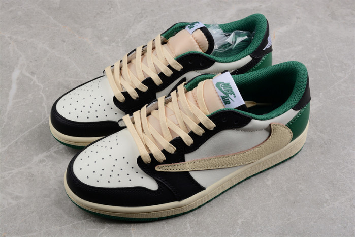 Fragment Design x Travis Scott x Air Jordan 1 Retro Low Green Black White DM7866-128