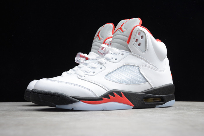 Air Jordan 5 Fire Red 2020 Silver Tongue DA1911-102
