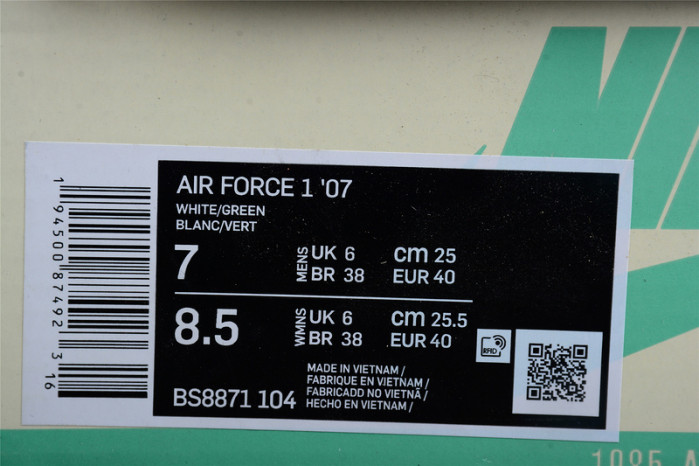 Nike Air Force 1 07 Low Mint Green White Running Shoes BS8871-104