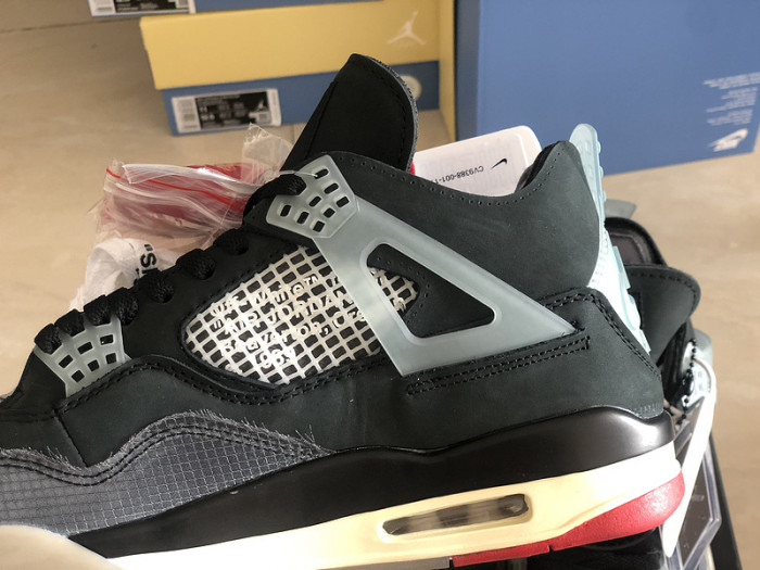 OFW x Air Jordan 4 “Bred” Black/Red CV9388-001
