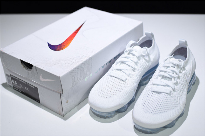 Nike Mens Air VaporMax Flyknit 2.0 Triple White 942843-100