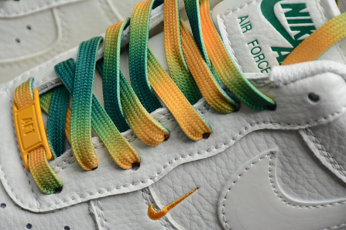 Nike Air Force 1 07 Low White Green Noise Yellow Shoes ZJ6695-303