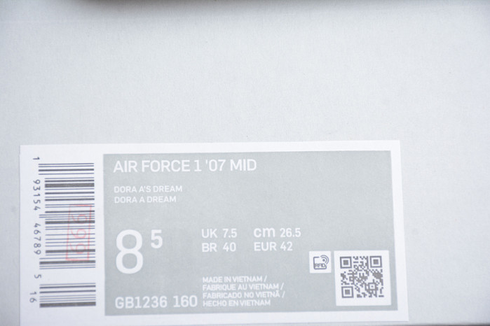 Nike Air Force 1 07 Mid Doraemon White Blue Red Yellow GB1236-160