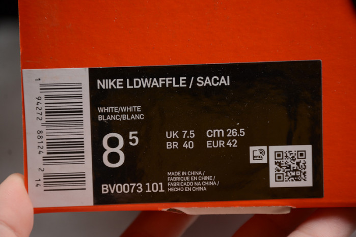 Sacai Nike LDV Waffle WHITE NYLON BV0073-101