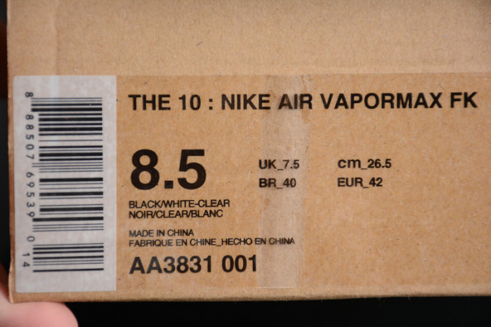 Nike The 10: OFW X Air Vapormax FK " AA3831-001