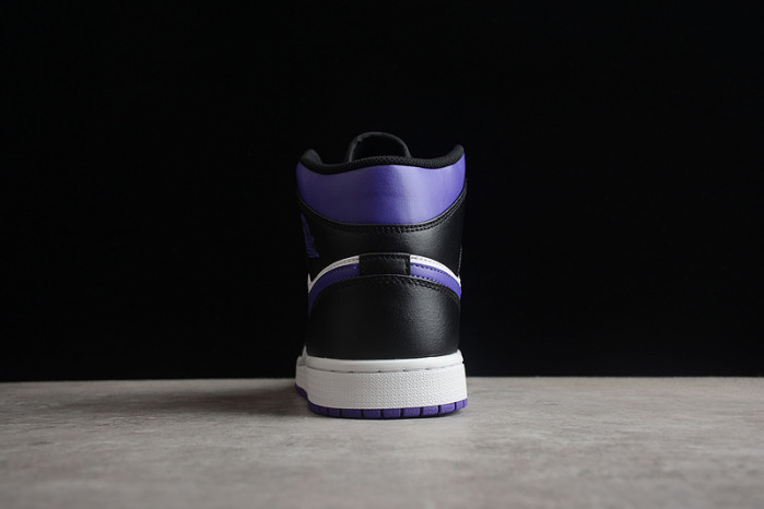 AIR JORDAN 1 MID WHITE BLACK PURPLE 554724-095