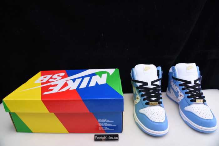 nike dunk high pro sb S*p*e blue stars 307385-141